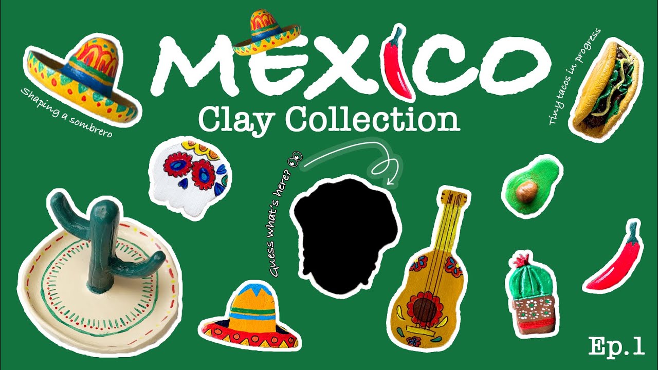 I made Mexico-Inspired Clay Art! 🇲🇽 | Clay Around the World Ep.1 🌍 | Cute Magnets + Cactus Dish 🌵