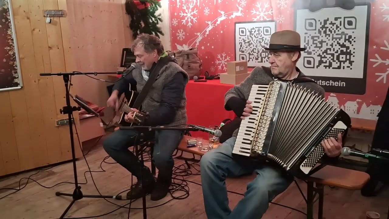 Livemusik auf einem Münchner Christkindlmarkt