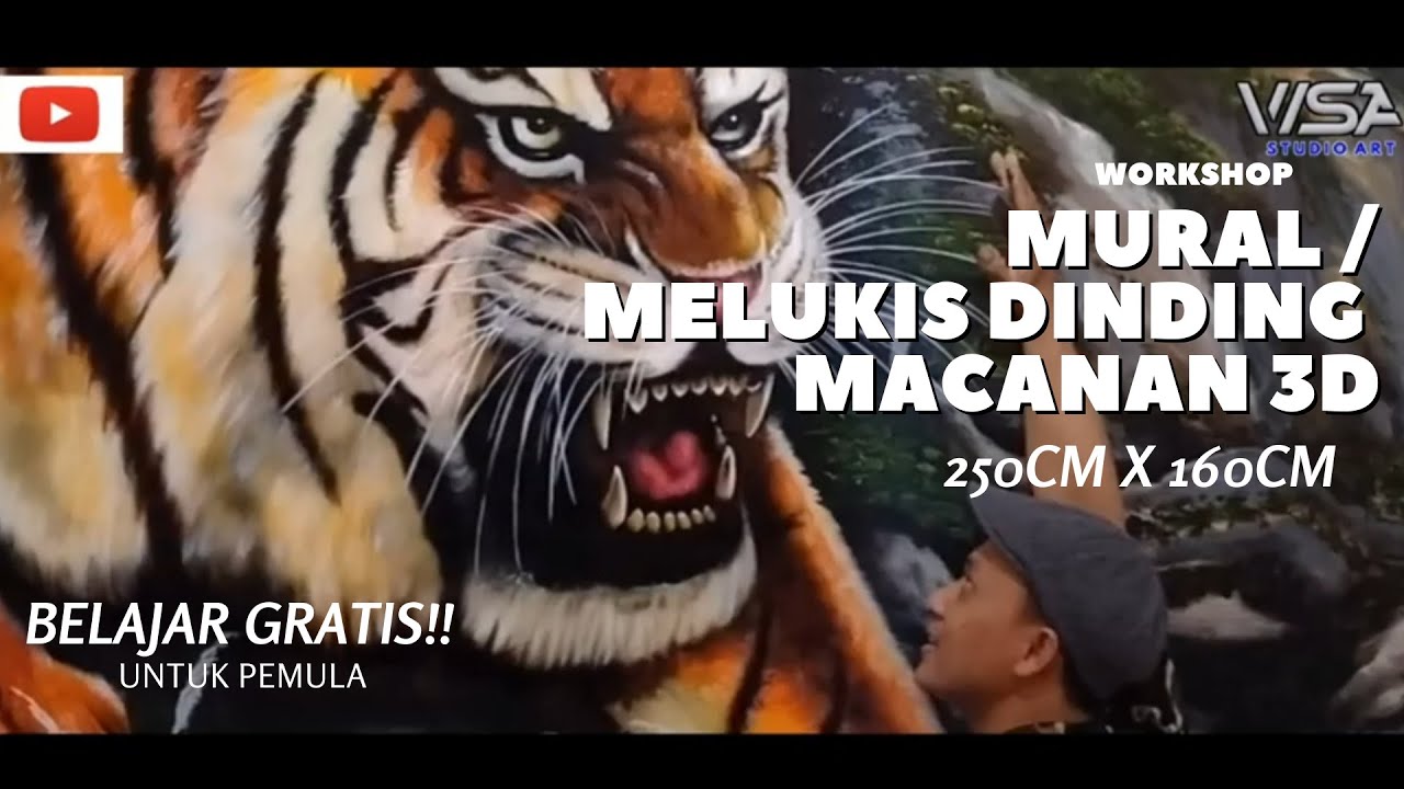 MURAL / MELUKIS DINDING MACAN 3D
