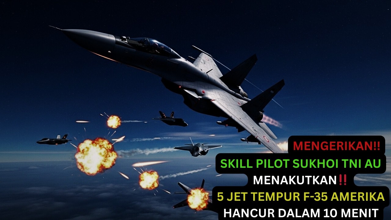 NGERI‼️SKILL PILOT SUKHOI TNI AU MENAKUTKAN‼️ 5 JET TEMPUR F-35 AMERIKA HANCUR DALAM 10 MENIT