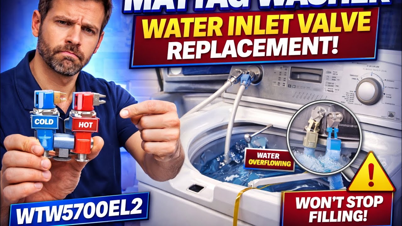 Стиральная машина Maytag WTW5700EL2 с верхней загрузкой | Замена клапана подачи горячей и холодно...