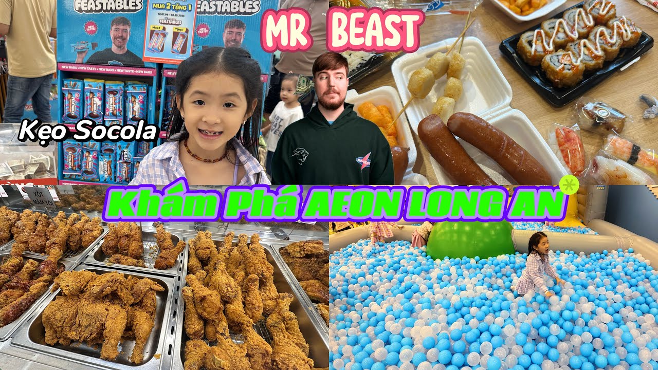 KHÁM PHÁ SIÊU THỊ AEON – THIÊN ĐƯỜNG ĂN VẶT & KẸO MR BEAST | AEON LONG AN 
