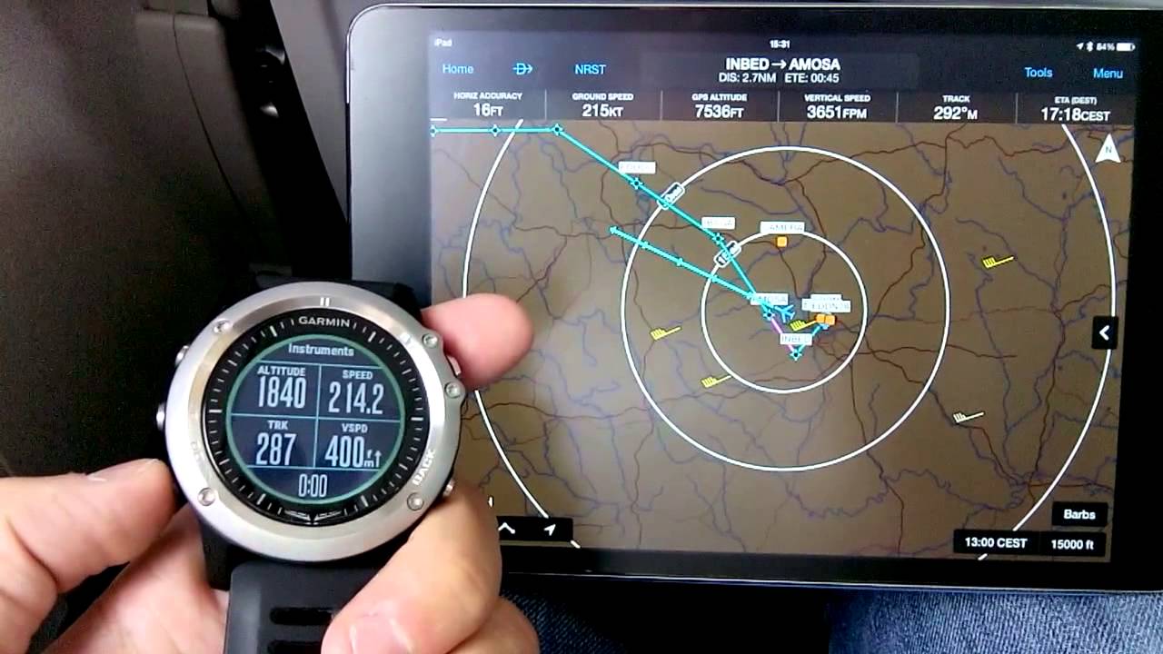 Garmin D2 Bravo in flight (as pax)