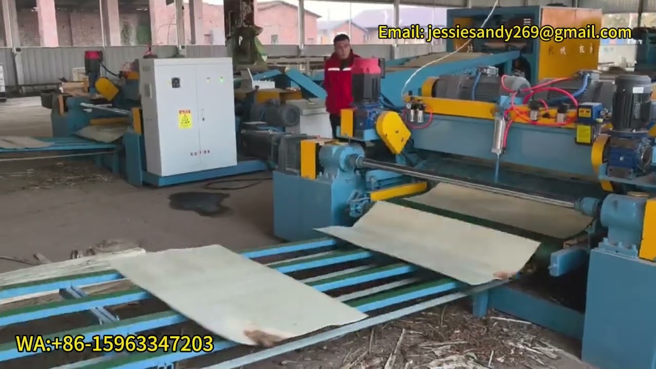 4ft spindleless veneer peeling line equipment，WA:+86-15963347203#plywoodmachine