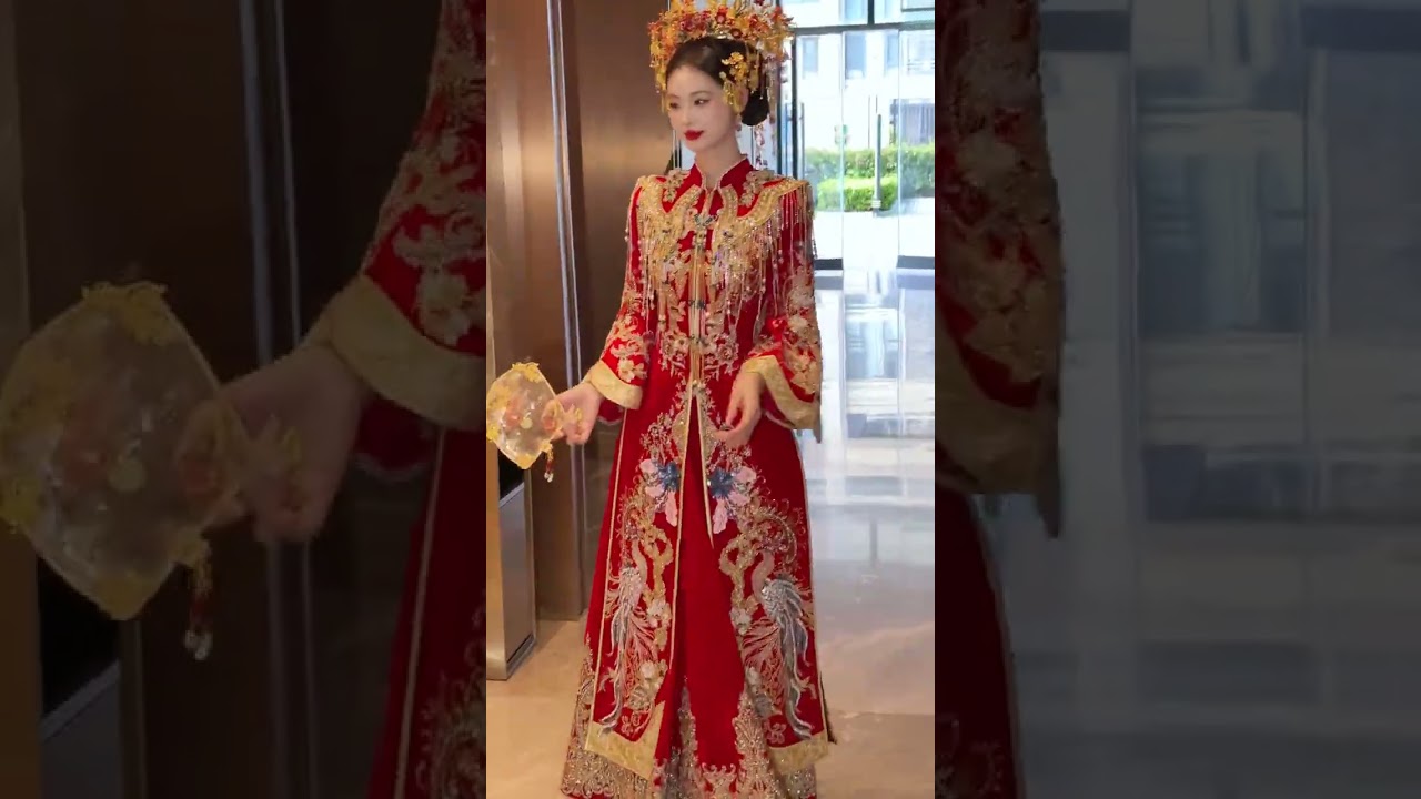 一眼大氣的紅色新中式嫁衣～ #阜陽新娘跟妝#阜陽婚紗禮服#中式秀禾#新娘中式造型#中式嫁衣