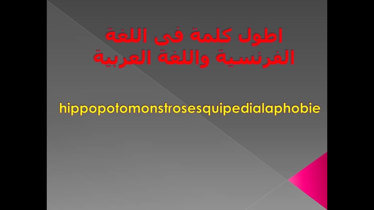 تعرف على اطول كلمة فى اللغة الفرنسية واللغة العربية ستندهش