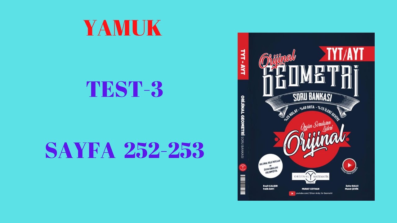 Yamuk Test 3 (ORİJİNAL YAYINLARI GEOMETRİ SORU BANKASI 2021)