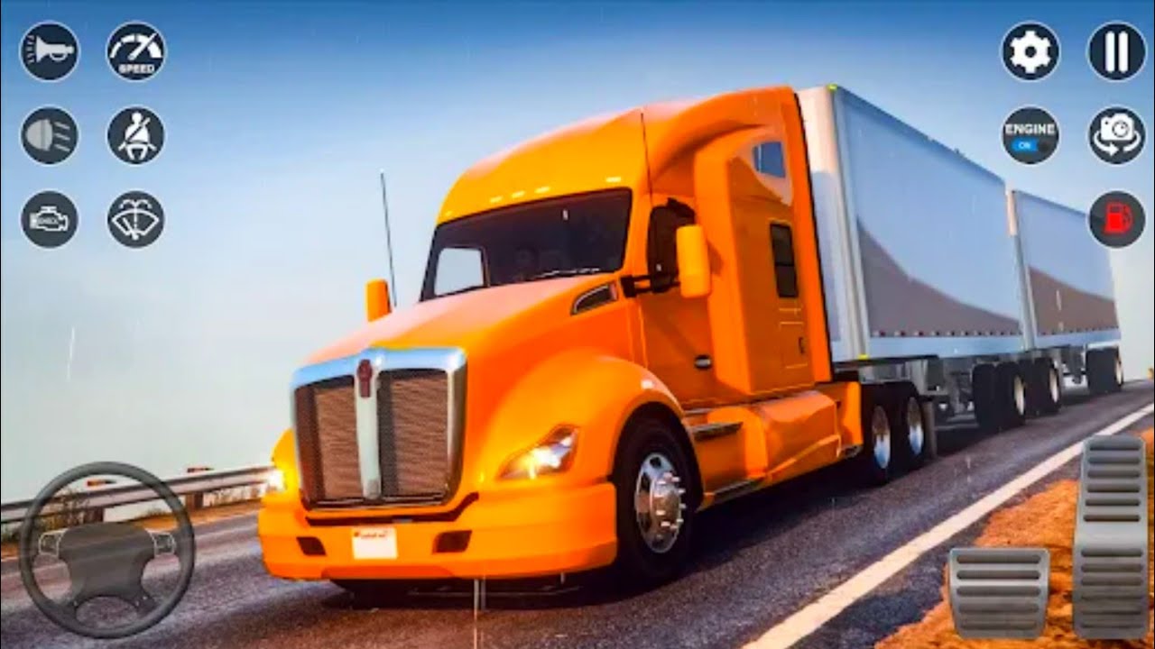 US Cargo Truck Trailer Driving 3D - Transporter Delivery Truck Simulator 2025 - Android GamePlay