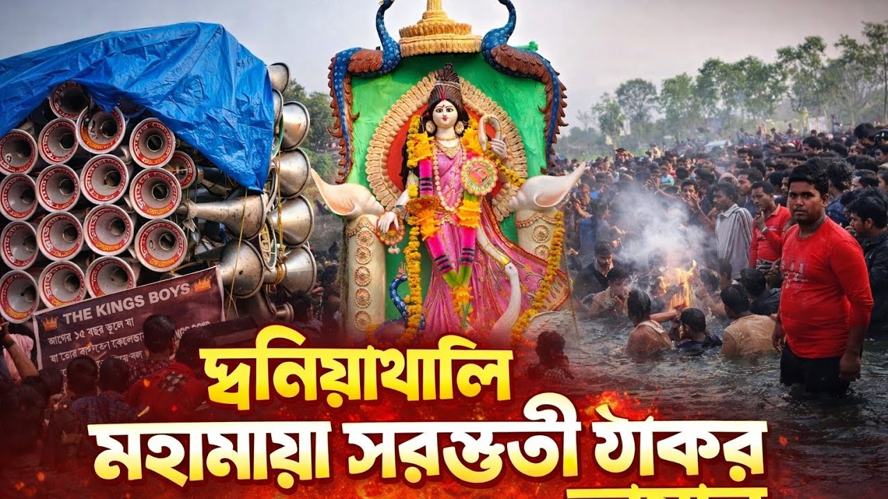 ধনিয়াখালি মহামায়া সরস্বতী ঠাকুর ভাসান👉 অল মাইক রোডশো এ বেরিয়েছে 🔥