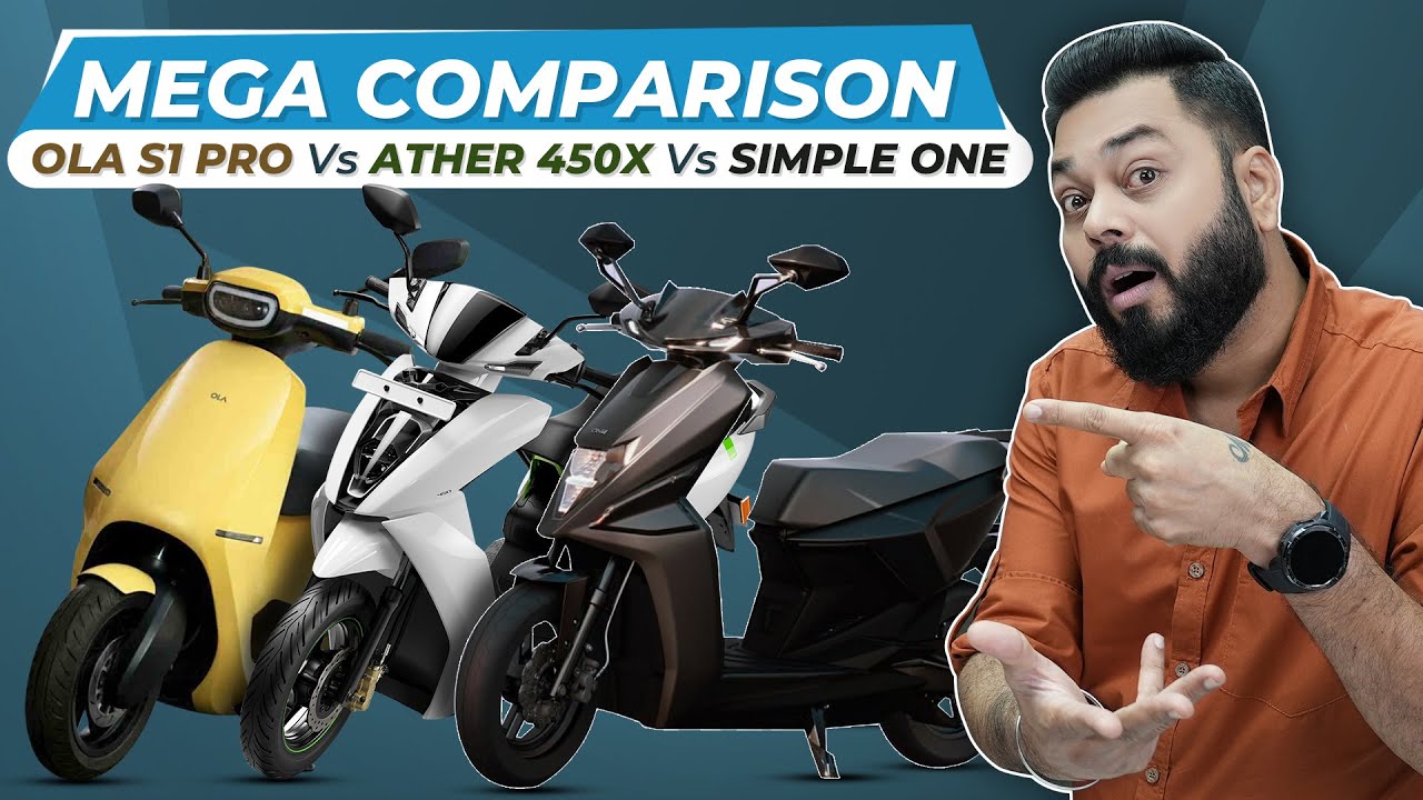 Ola S1 Pro vs Ather 450X vs Simple One Full Comparison ⚡ Price, Top Speed, Range, Power & More