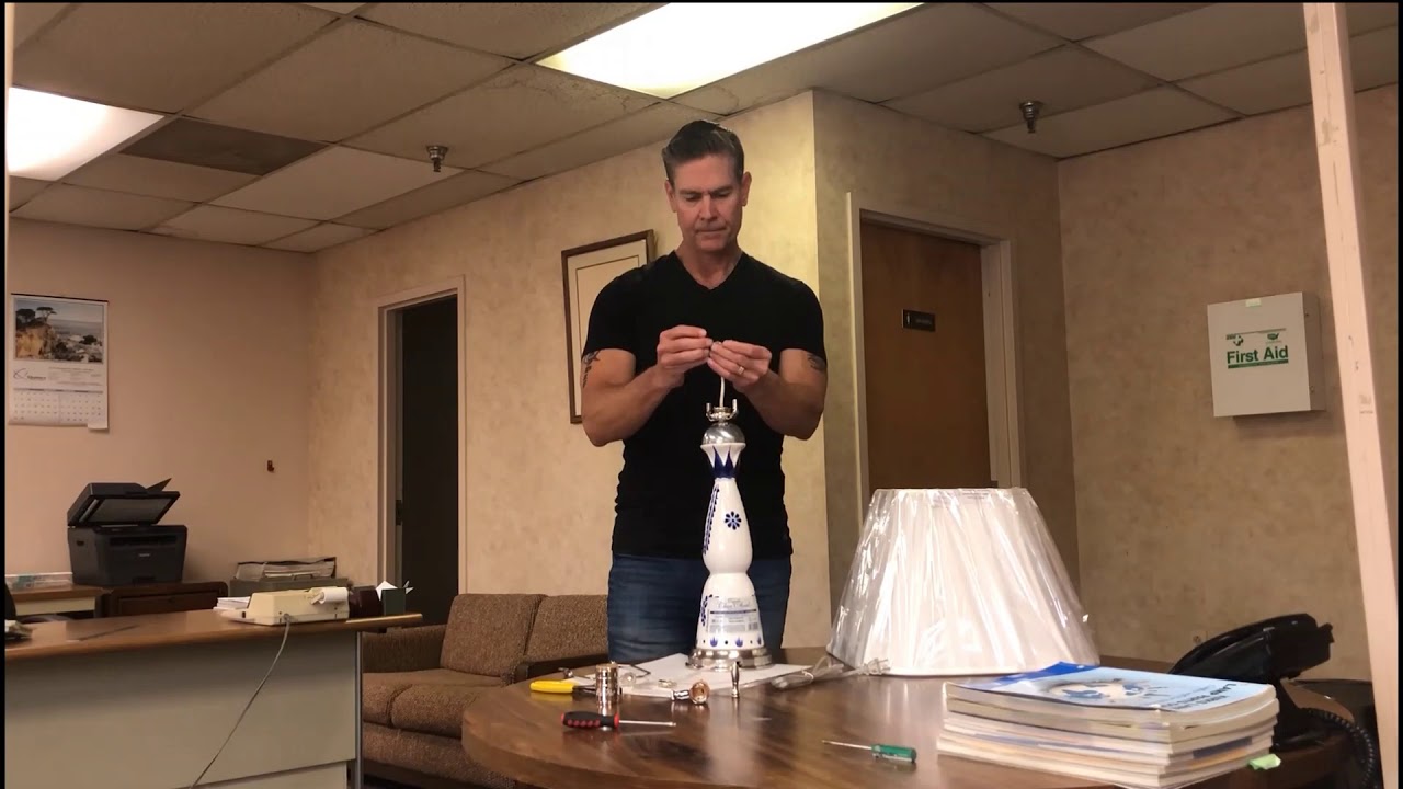 Kirks Lane's Lampman builds a tequila bottle lamp
