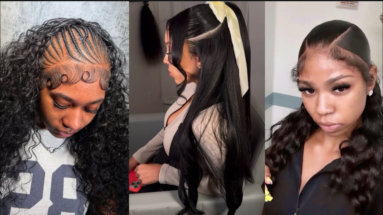 Hairstyles ~ Tiktok compilation #curlyhair #quickweave #naturalhair #slickback #edges