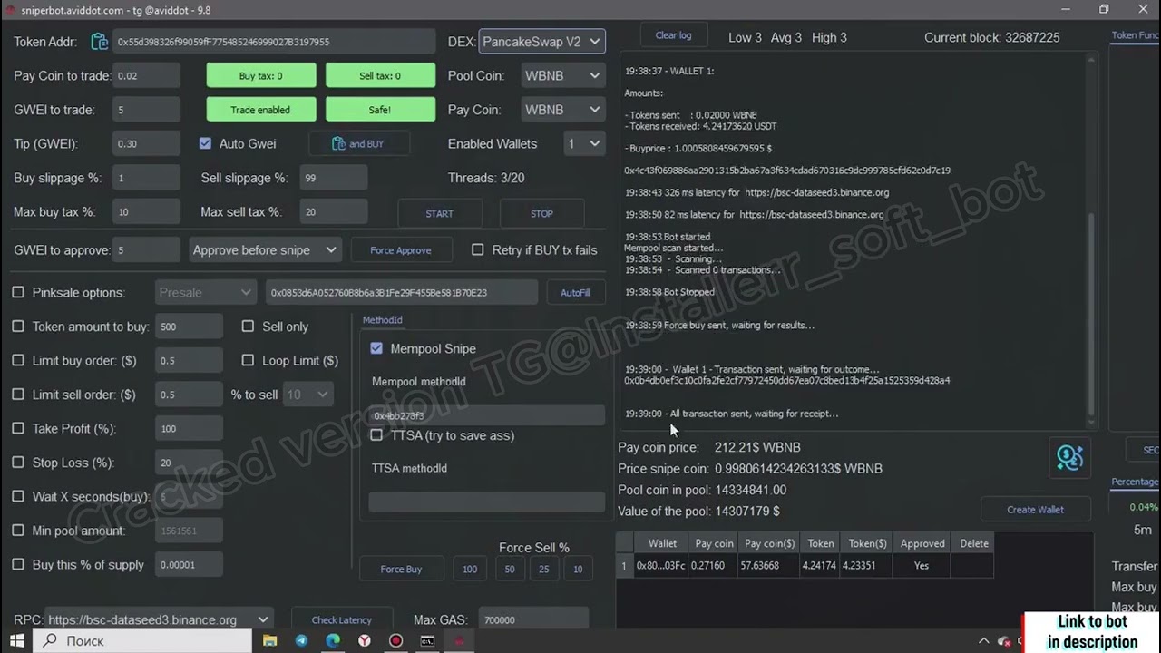 🚀 EVM PancakeSwap Sniper Bot &ndash; Automated Trading with Minimal Risk! 💰