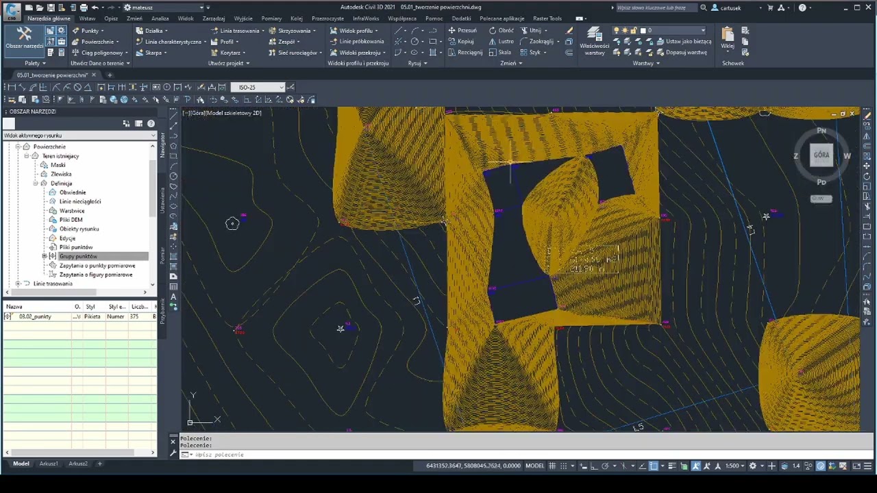 05.01 Kurs AutoCad Civil 3D - Tworzenie powierzchni