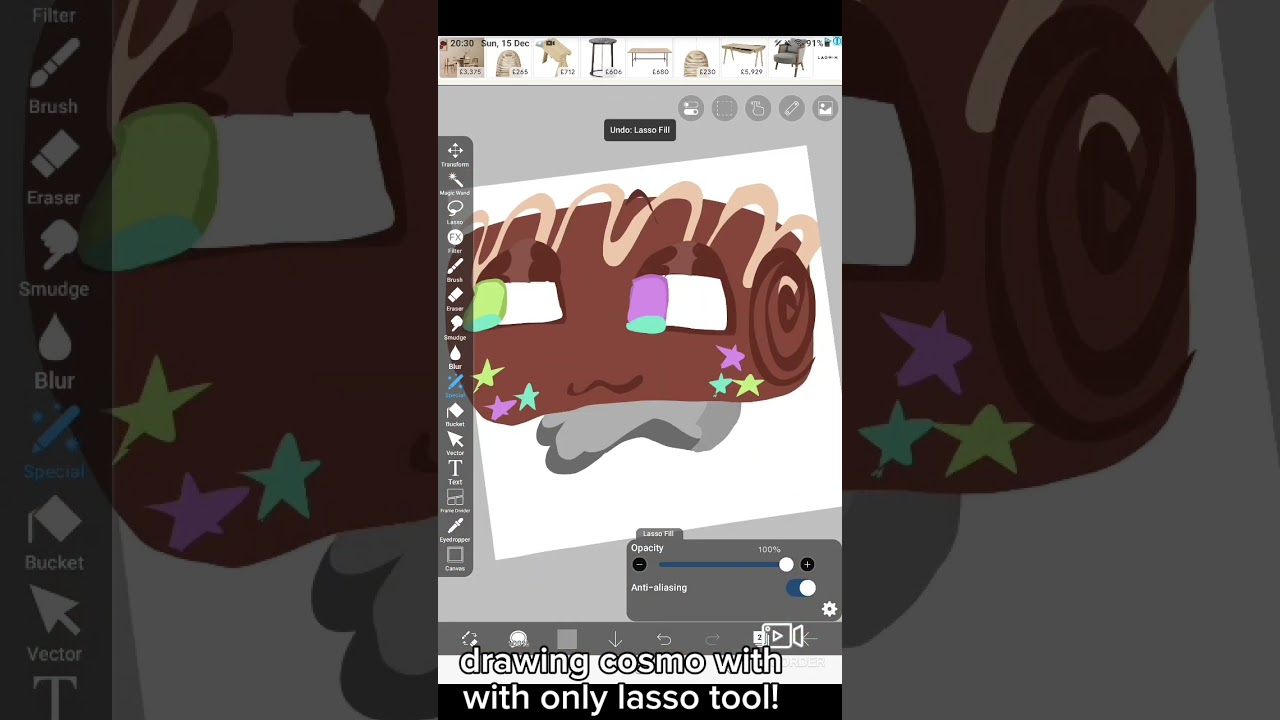 i love the lasso tool alot! || #dandysworld #art #cosmo #lassotool #ibispaintx