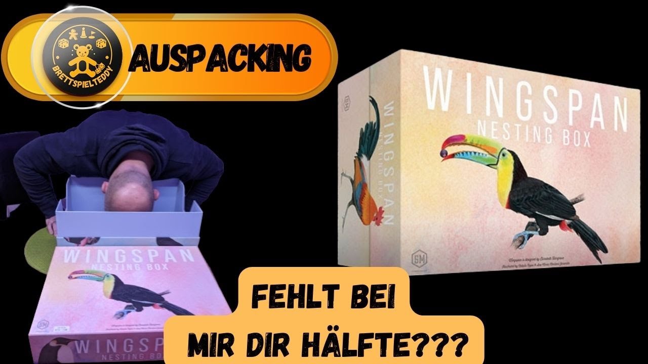 Flügelschlag Nistkasten/Nesting Box – Fehlt bei mir die Hälfte? Unboxing & Review – Brettspiel Teddy