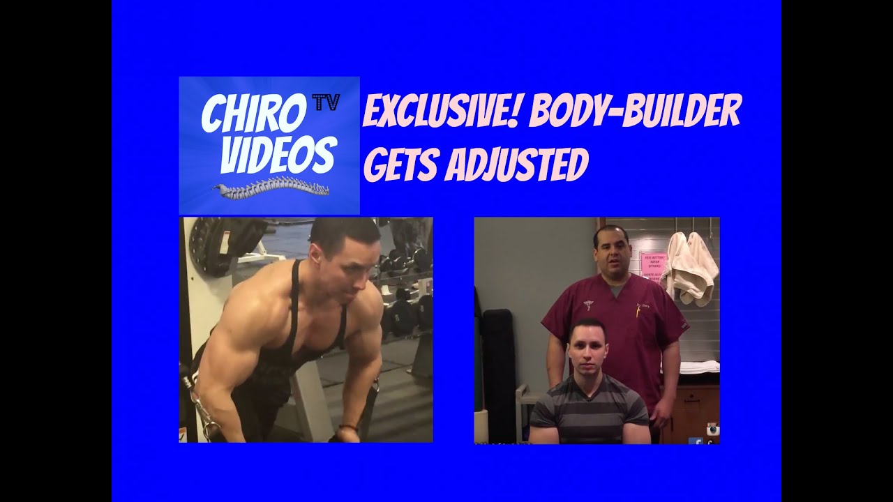 Exclusive! Bodybuilder chiropractic adjustment with back cracking and neck cracks
