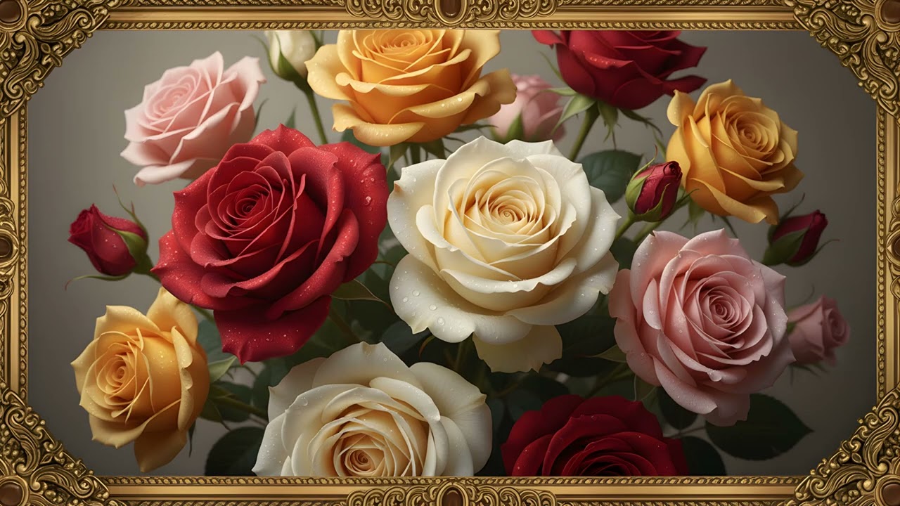 8K UHD Ultra Realistic Pink Roses Close-Up | Samsung 5 Hours Dolby Art Frame TV