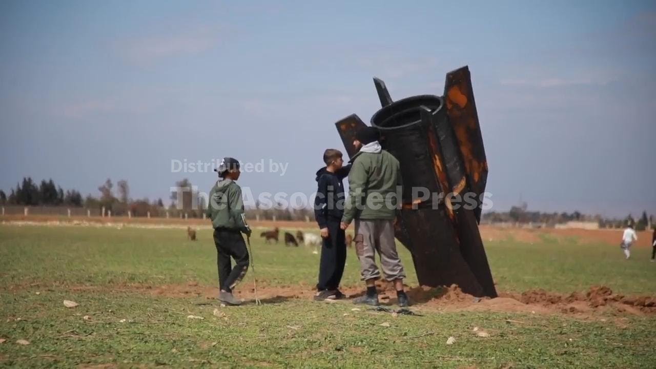 Iranian missile lands in a field near Qamishli airport in Syria