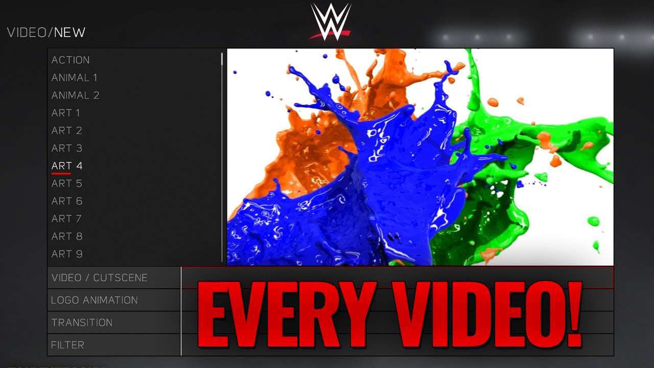 WWE 2K17 - Every Video / Cutscene in Video Creation - Titantron & Highlight Reel