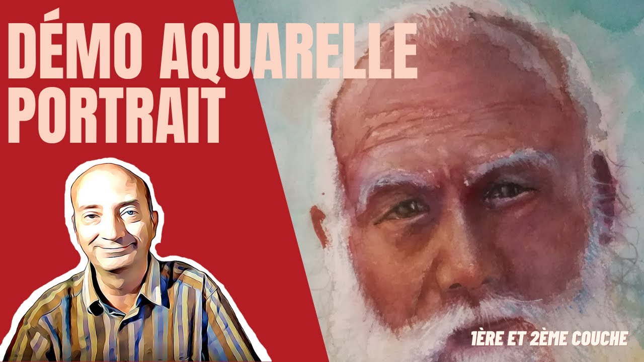Premiers lavis en aquarelle sur un portrait