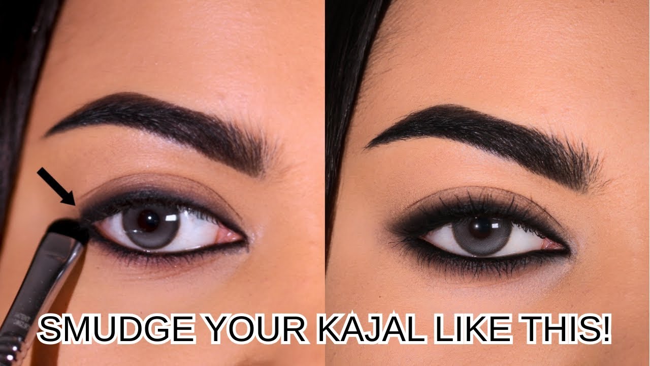 EASIEST Smokey Kajal Eye Tutorial Ever! MUST WATCH😍 | How to apply kajal #kajalpencil