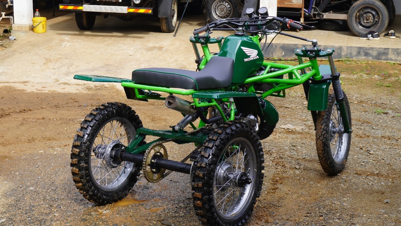 Custom 4-Wheeler Bike Build with Honda CRM 250 Engine & 18-Inch Rims | Full DIY Build Process