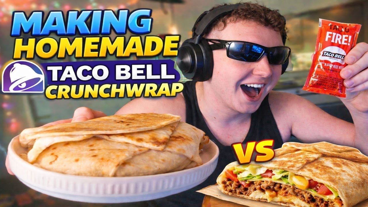 Making a HOMEMADE CRUNCHWRAP from TACO BELL! | Amacky Cooks