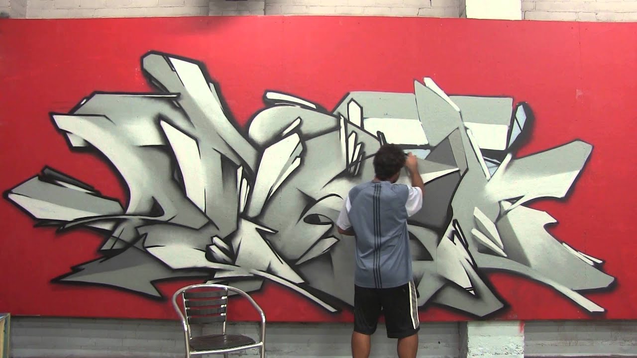 Graffiti piece #6 wildstyle time lapse - Pensil beside Mistery and Meak at the street university