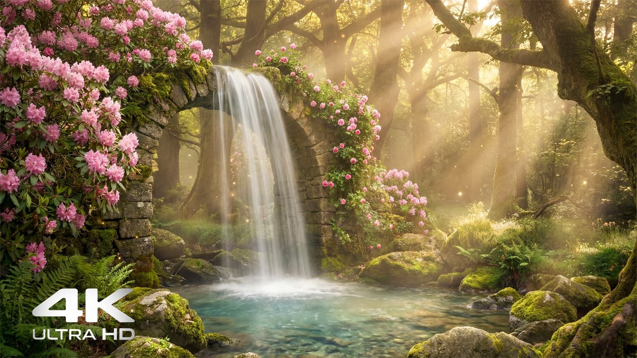 Fall into Peaceful Sleep ★ Ethereal Healing Music in an Enchanted Forest 4K