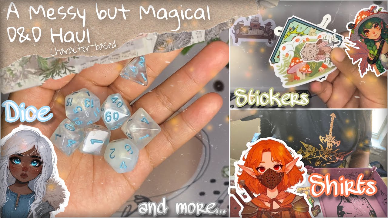 CHARACTER-BASED D&D HAUL 🧙‍♀️ // D&D Dice, Stickers, Shirts, More…