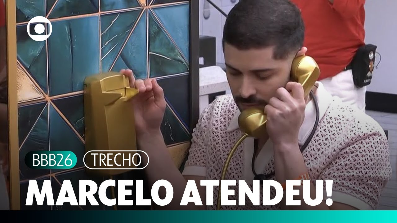 Marcelo atende ao Big Fone e coloca pulseira dourada! | BBB 26 | TV Globo