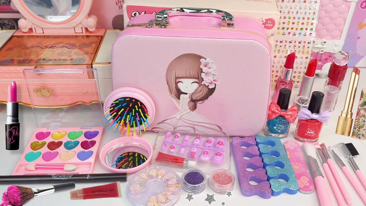 Barbie Doll Makeup Set Video, Unboxing Pink Makeup Set (ASMR), Satisfying Makeup Product