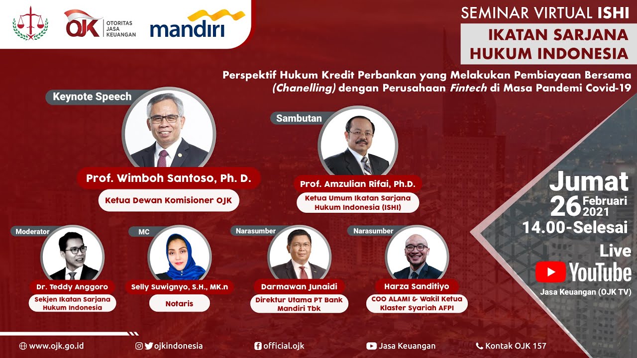 [LIVE] Seminar Virtual: Perspektif Hukum Kredit Perbankan Terkait Channelling Perusahaan Fintech
