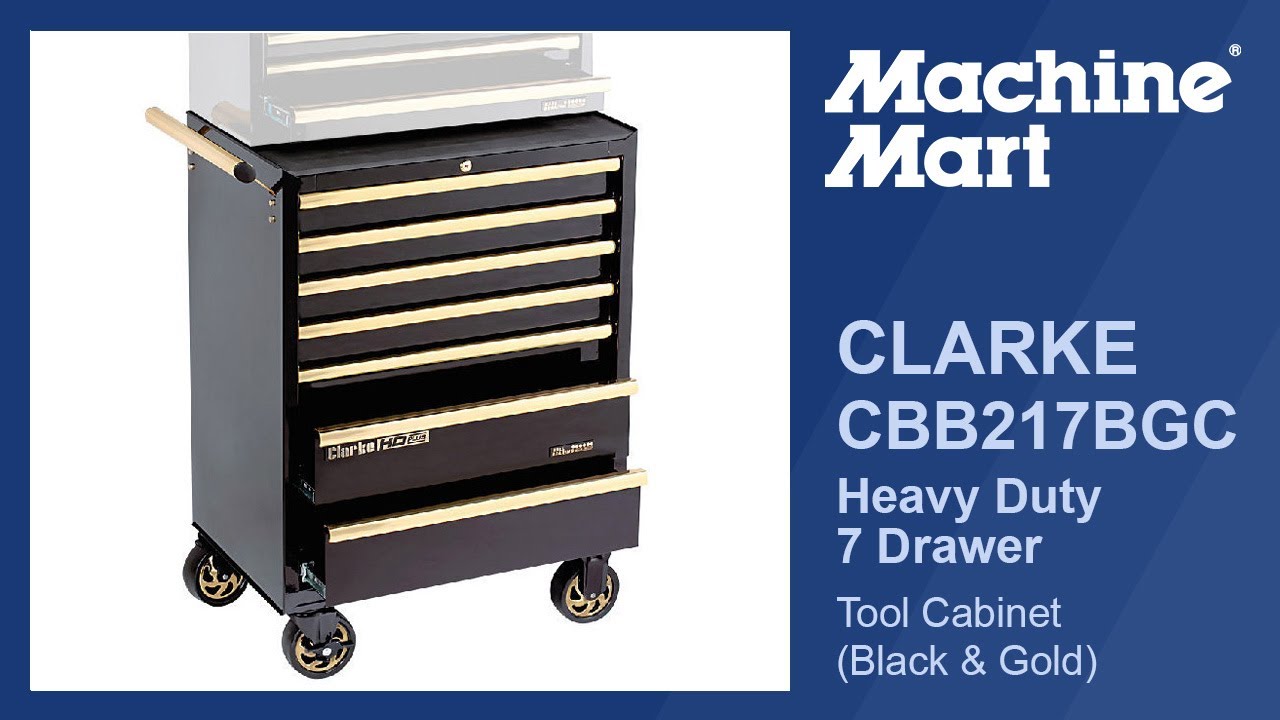 Clarke CBB217BGC HD Plus Tool Cabinet (Black & Gold)