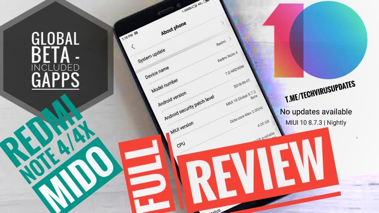 Finally Global Beta MIUI 10 for Redmi Note 4X/4 (Mido) Full Review | Download link Available ??