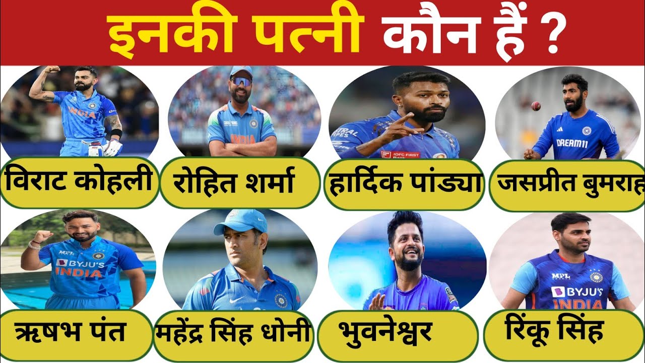 भारतीय क्रिकेटर्स और उनकी पत्नियाँ | Virat Kohli से MS Dhoni तक | Cricketers Wife List 2025