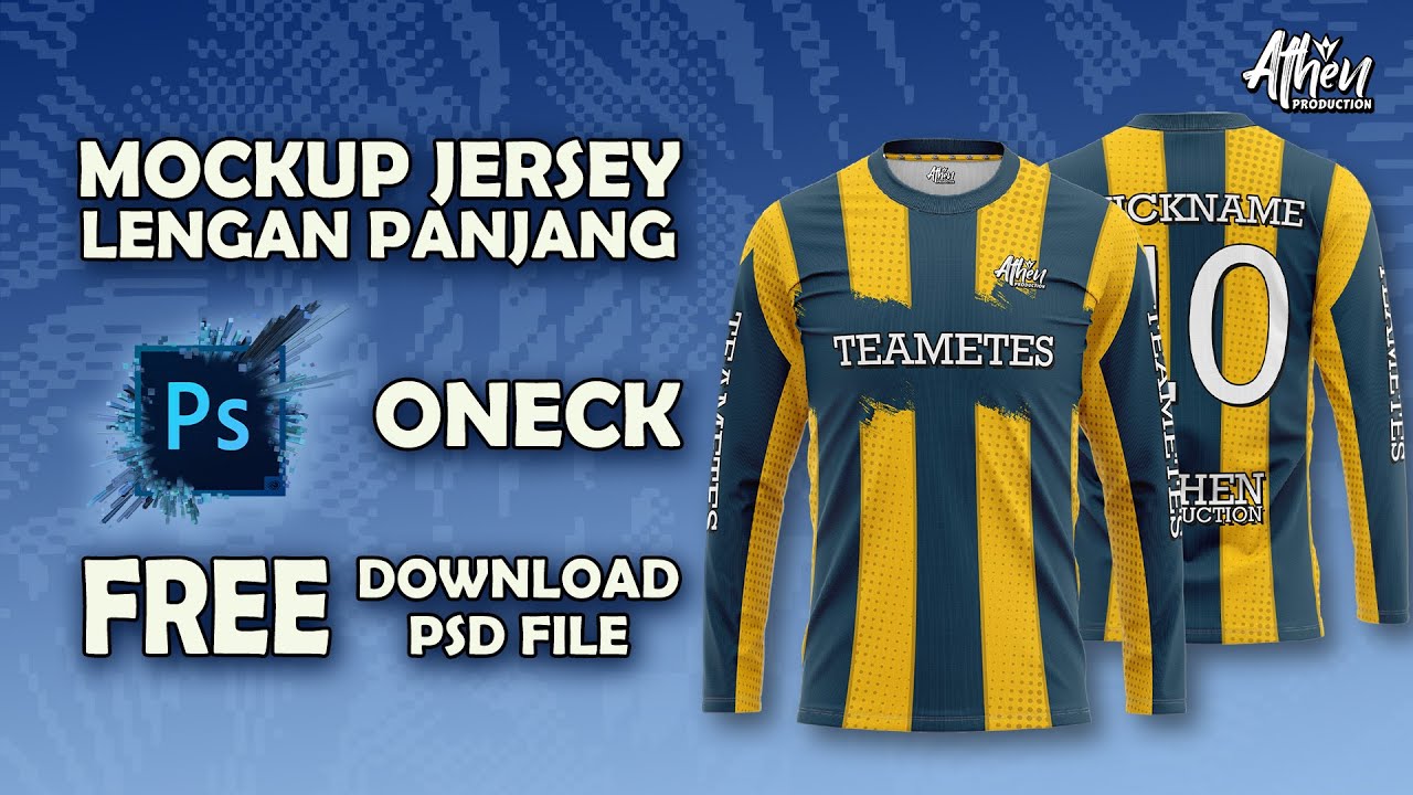 MOCKUP JERSEY LENGAN PANJANG ONECK PSD | FREE DOWNLOAD MOCKUP | FILE PSD