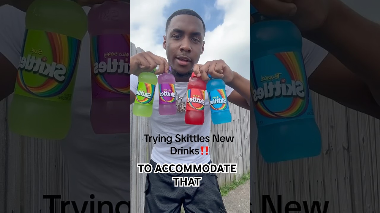 TRYING SKITTLES NEW DRINKS🤢 #foodie #drink #drinkreview #skittles #review