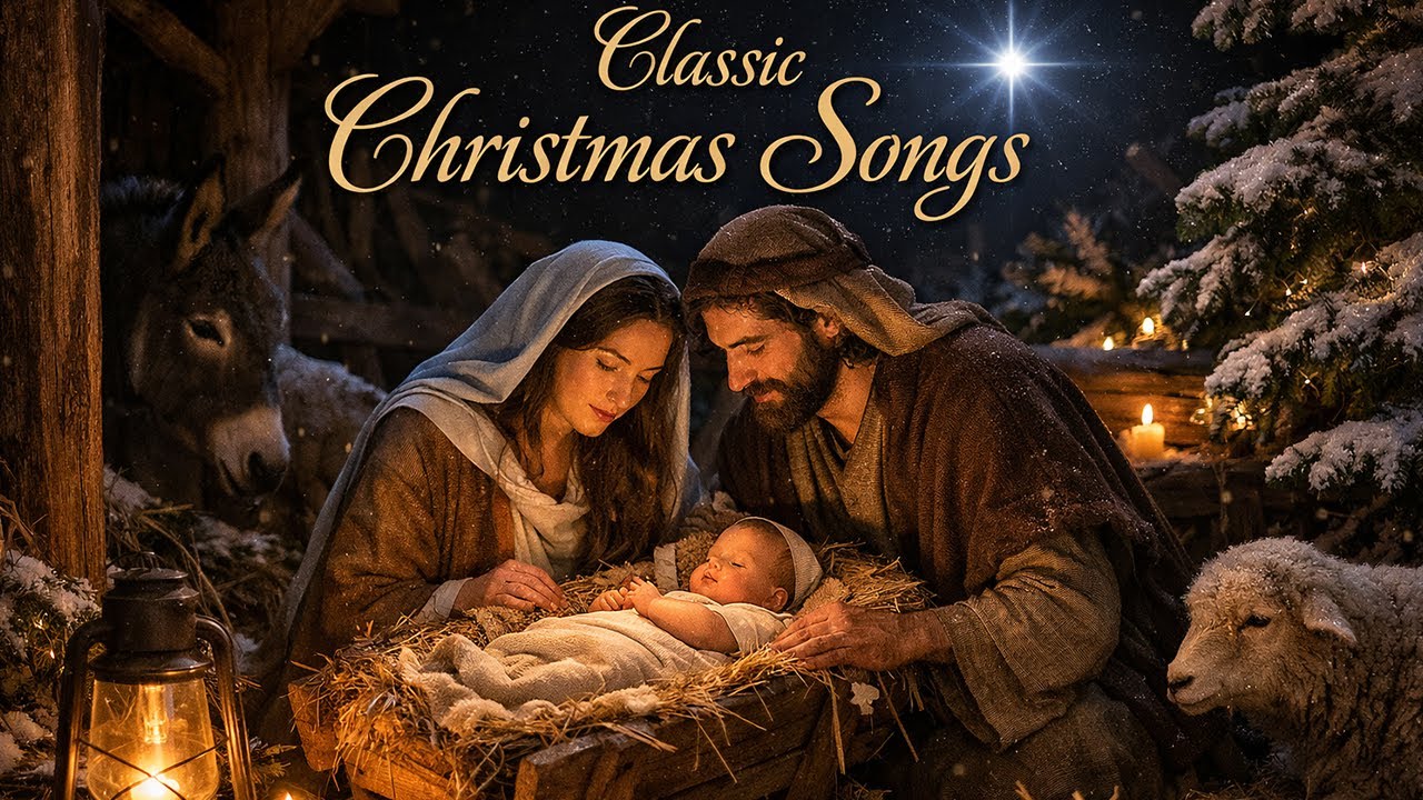 Gentle Christmas Songs & Hymns for a Peaceful Night (1 Hour)