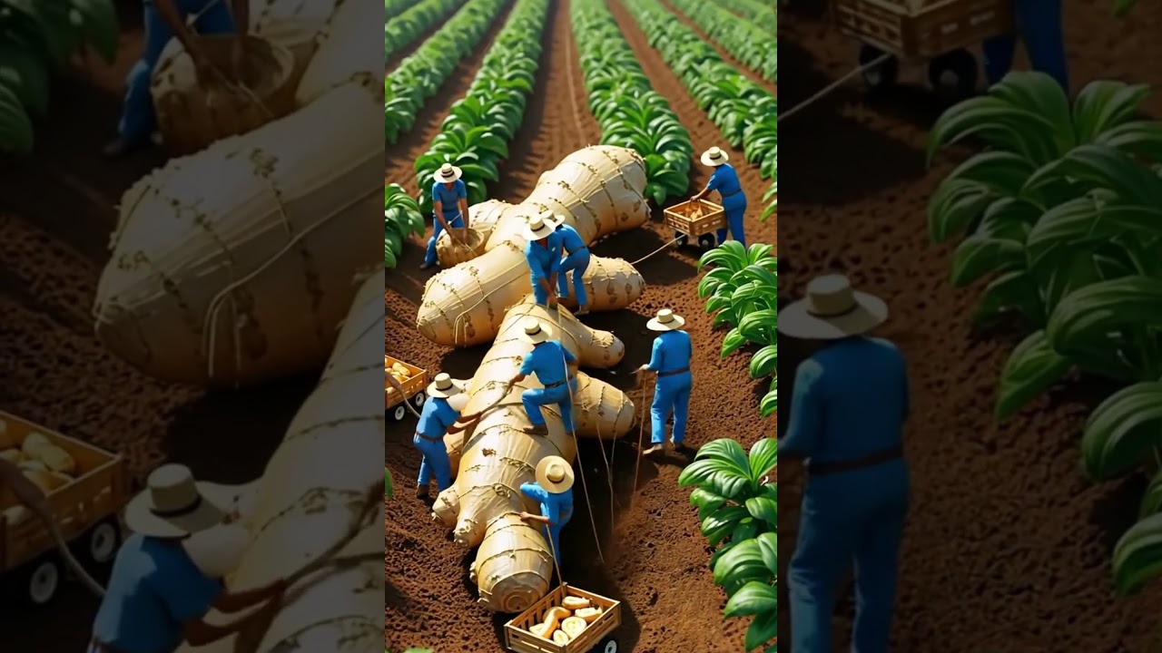 AI Imagines Giant Ginger Harvest — Farming Like You've Never Seen! 