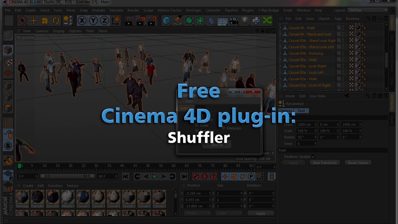 Free Cinema 4D plug-in: Shuffler