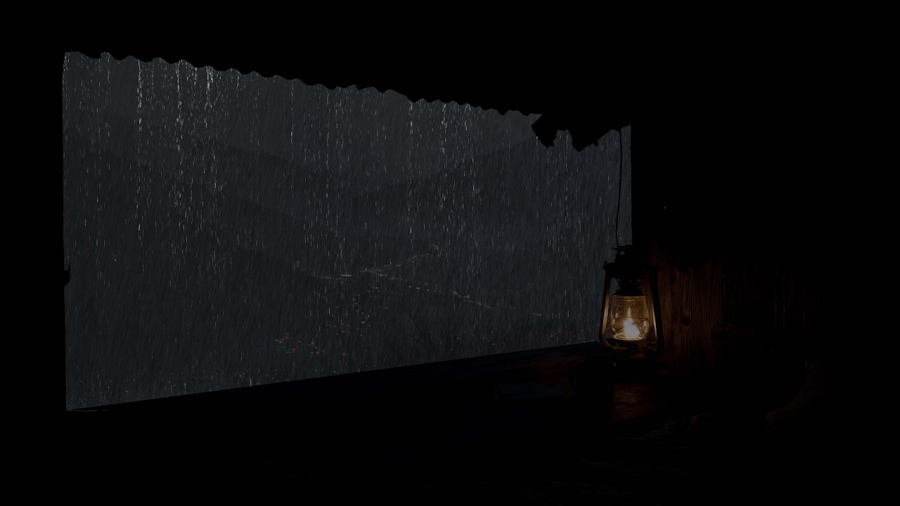 Heavy Rain Under the Tin Roof | Cozy Night Piano & Storm Ambience for Sleep