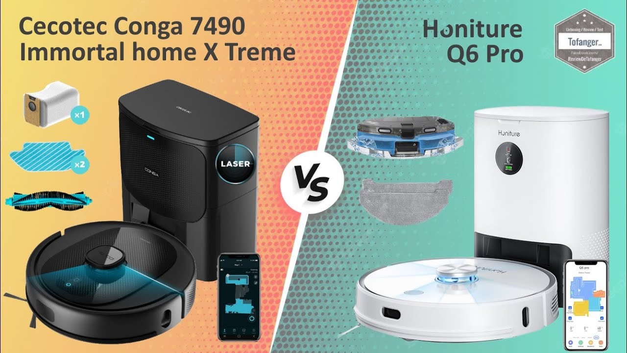 Cecotec Conga 7490 Immortal Home XTreme VS Honiture Q6 Pro &mdash;сравнение подключенных роботов-пылесосов