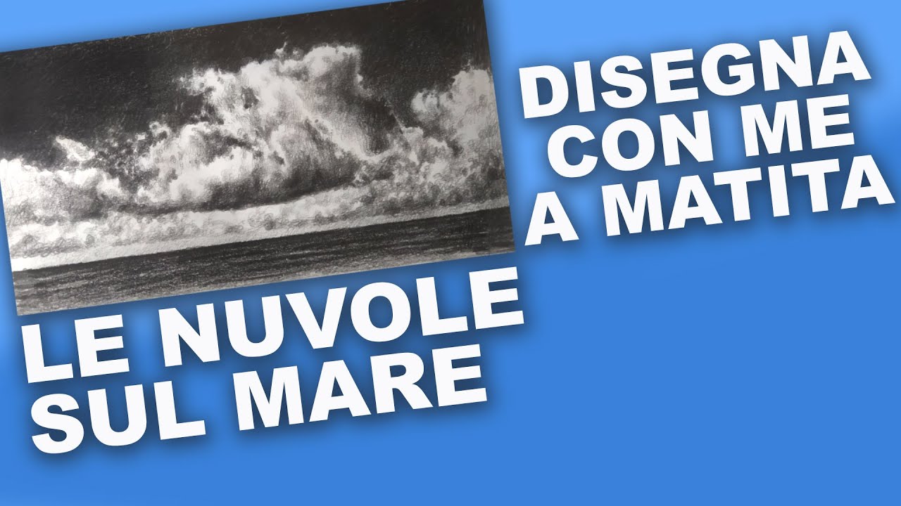 Come disegnare le nuvole sul mare con tratteggio e sfumatura