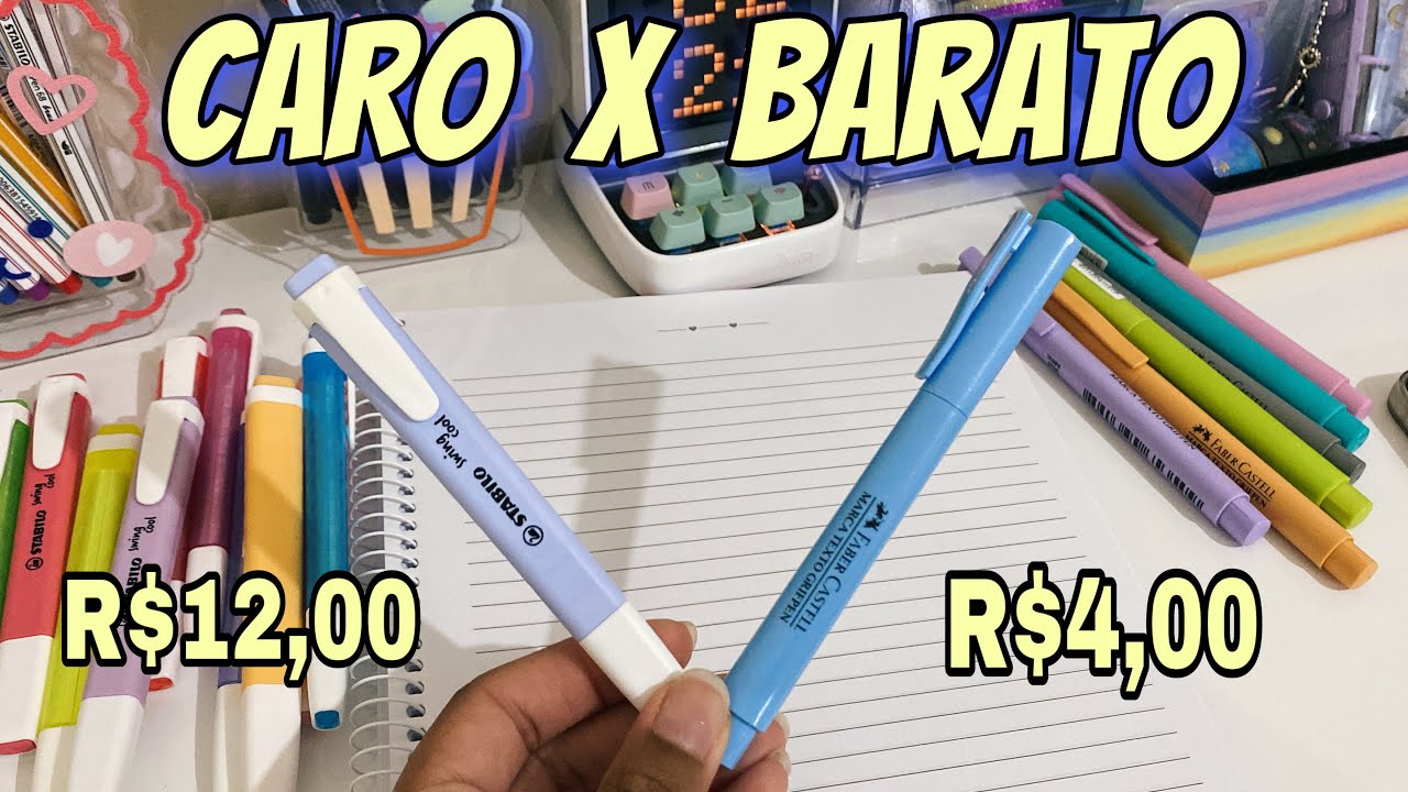 MARCA-TEXTO CARO X BARATO, COMPARANDO STABILO SWING COOL E GRIFPEN FABER CASTELL