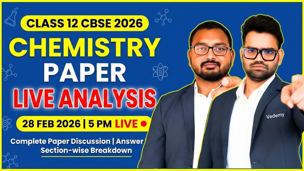 CBSE 2026 | Class 12 Chemistry Paper 2026 🔥| LIVE Analysis & Answer Key | Shivam Sir | Mohit Sir |