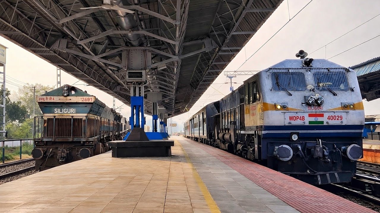  RAILWAY🔥 Platform train crossing : Diesel & Electric Locomotives | Indian railways 