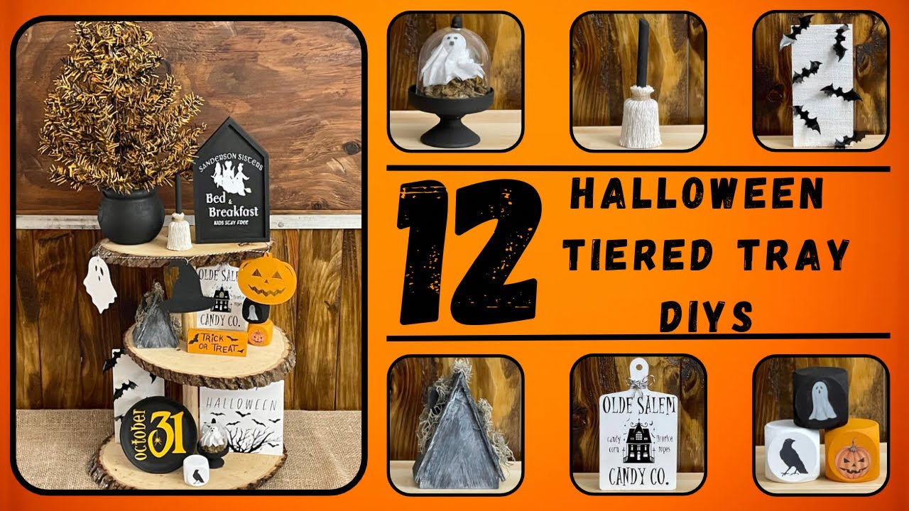 12 Quick and Easy Halloween Tiered Tray DIYs