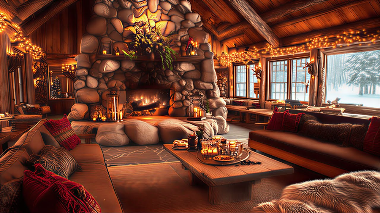 Christmas Night Jazz Fireplace Ambience for Study and Calm Seasonal Productivity 3